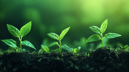 green plant on soil, eco, little plant, 