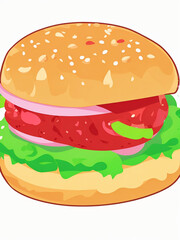 Cartoon burger vector isolated illustration