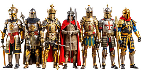 Obraz premium set of knight isolated on white background.AI GENERATED