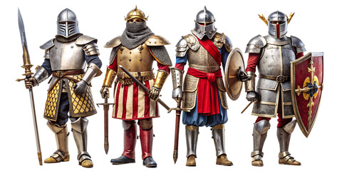 set of knight isolated on white background.AI GENERATED