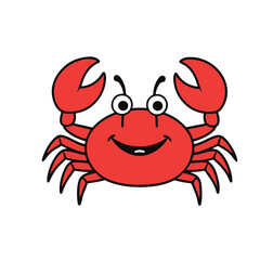  Cute red crab vector illustration