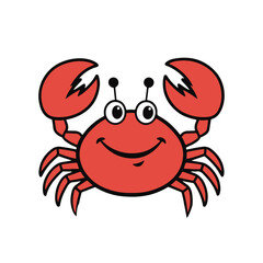  Cute red crab vector illustration