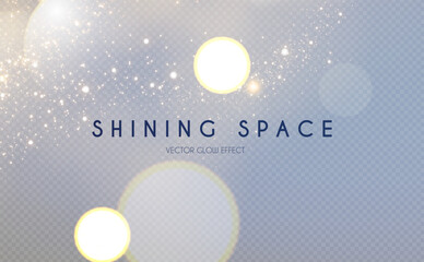 Soft gold bokeh light effect. Shining holiday and party design. Blur light