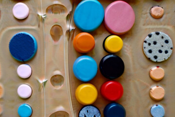 close up of colorful paints