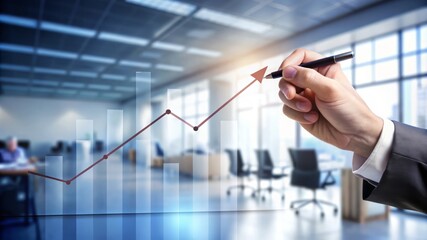 Business Growth Chart in Office Setting.