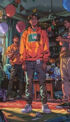 College Acceptance Celebration at Home with Proud High School Graduate in Themed Decor