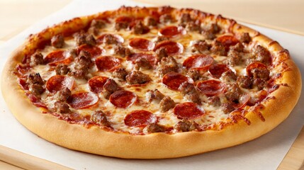 Delicious Pepperoni and Sausage Pizza