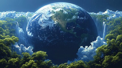 Earth and Waterfall Paradise