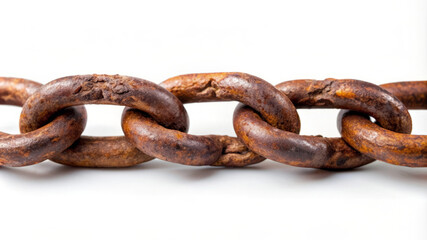 Close-up of Rusty Chain Links.