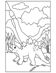 Dinosaur coloring page for kids