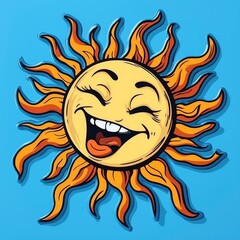 Cartoon Sun with Big Smile