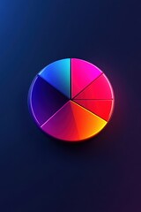 Obraz premium An abstract pie chart with concentric axes, featuring a gradient fill distribution for each segment.