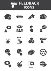 set of feedback icons, customer experience, survey, review