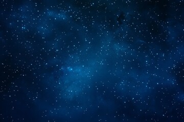 Naklejka premium Starry Night Sky with Distant Nebulae and Twinkling Stars Against a Deep Blue Background, Digital Illustration with High Resolution, Depth of Field, and Cinematic Lighting