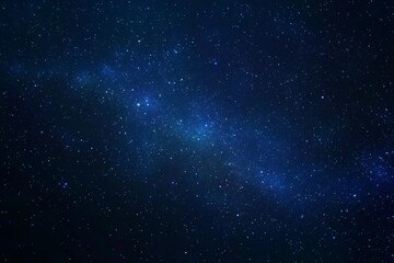 Starry Night Sky with Distant Nebulae and Twinkling Stars Against a Deep Blue Background, Digital Illustration with High Resolution, Depth of Field, and Cinematic Lighting