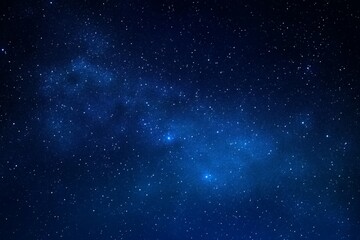 Starry Night Sky with Distant Nebulae and Twinkling Stars Against a Deep Blue Background, Digital Illustration with High Resolution, Depth of Field, and Cinematic Lighting