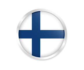 Fototapeta premium Flag of Finland. Round flag. Flag icon. Circle flag icon logo vector illustration EPS