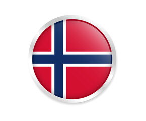 Flag of Norway. Round flag. Flag icon. Circle flag icon logo vector illustration EPS