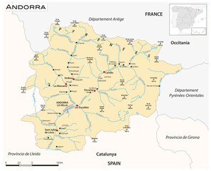 Naklejka premium Vector map of the Principality of Andorra
