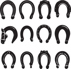 Horseshoe Shadowy Silhouette Vector Art Pack
