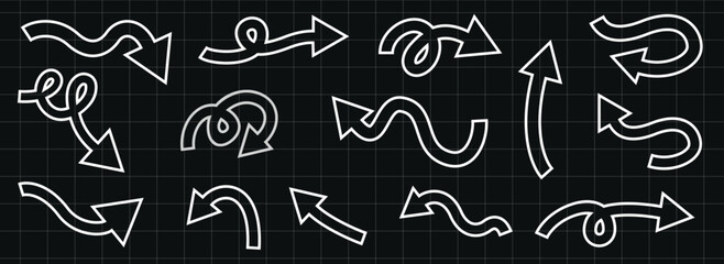Set of outline vector arrows.eps