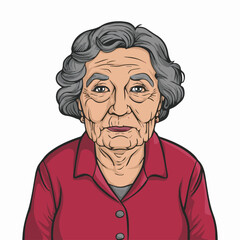 printable cartoon of an old lady