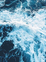 Fototapeta premium calm ocean with gentle waves, viewed from above with the camera looking down at its surface