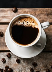 Fototapeta premium cup of coffee with beans