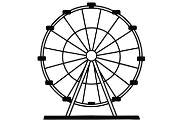 Ferris wheel silhouette vector illustration 