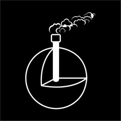 Geothermal energy, alternative energy supply source line icon. Vector Illustration