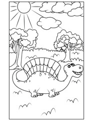 Dinosaur coloring page for kids