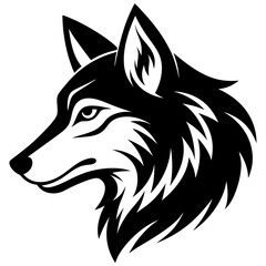 Vector Wolves Head Silhouette Illustration | Graphic Design Art