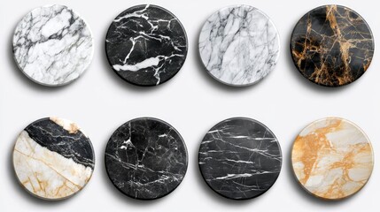 3d render of a set of buttons with shapes