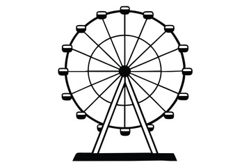 Ferris wheel silhouette vector illustration 