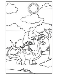 Dinosaur coloring page for kids