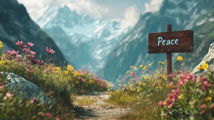 Peaceful Mountain Path Leading to Tranquil Serenity