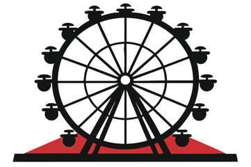 Ferris wheel silhouette vector illustration 