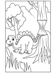 Dinosaur coloring page for kids