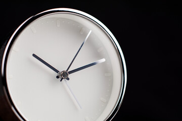 Alarm clock stop concept of time and work of time is valuable to life photo in studio