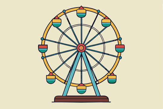 colorful ferris wheel amusement park clip art preview
