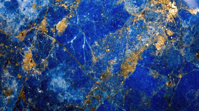 Lapis lazuli captured in a detailed macro shot, showing its unique blue and gold patterns.
