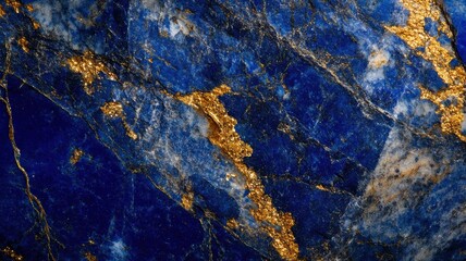 Lapis lazuli captured in a detailed macro shot, showing its unique blue and gold patterns.