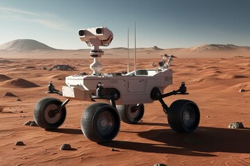 High-Quality 5K Realistic 3D Model of a Planetary Rover Exploring Alien Landscape