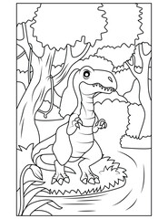 Dinosaur coloring page for kids