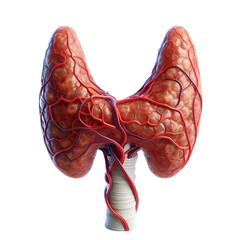 High-Resolution 3D Model of the Human Thyroid Gland in Transparent PNG Format for Educational and Healthcare Visual Resources in Anatomy