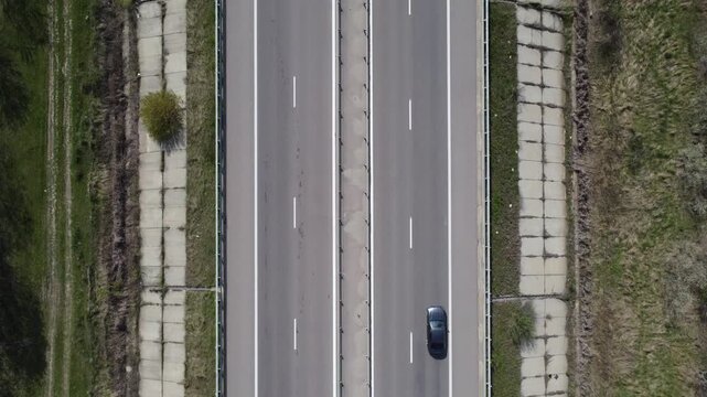 High view of A3 highway, Independenta, Prahova, Romania