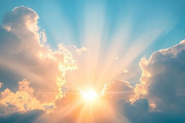 Abstract Sunset sky, clouds illuminated by the sun , ai