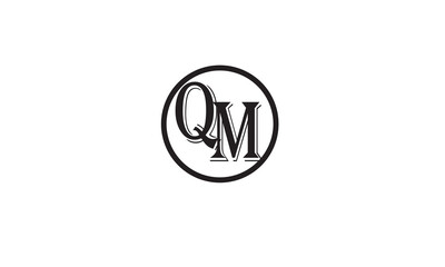  QM, MQ, M, Q Abstract Letters Logo Monogram