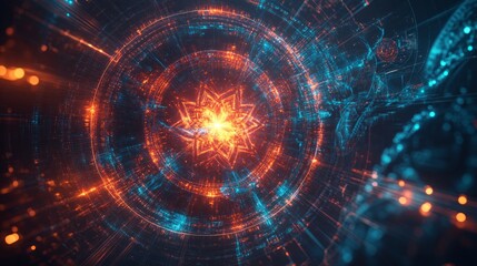 Obraz premium AI Symbiosis: Where Fractals Meet Human Intelligence