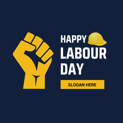 Happy Labour Day Social Media Poster Design Template Design